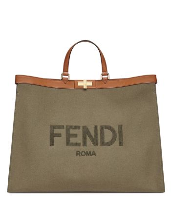 Fendi Peekaboo X-tote Canvas bag 8BH374 Khaki